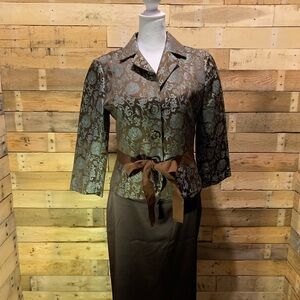 Heart Moon Star Vintage Dress Suit Satin Brocade